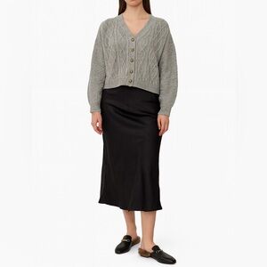 VINTAGE REDHEAD Chunky Cable Knit Cardigan | S | Gray | Eclectic Grandpa